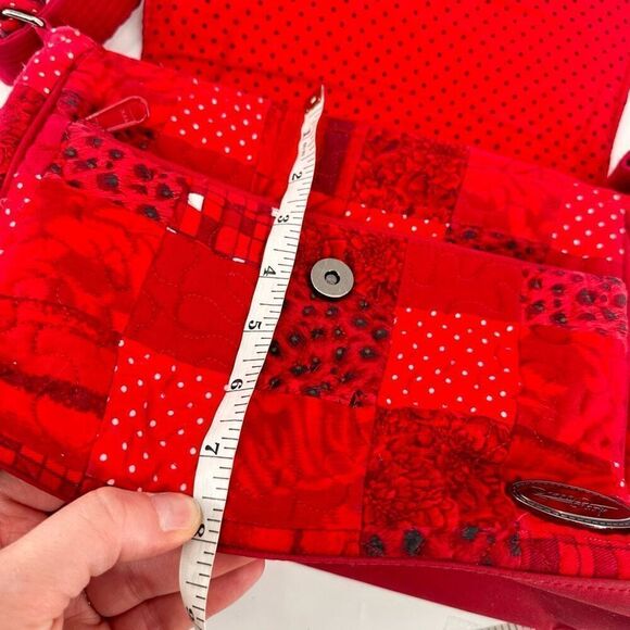 Donna Sharp Floral Polka Dot Leopard Red Adjustable Crossbody Purse Bag - Picture 14 of 16